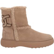 Tod's Kängor & Boots Tod's Beige Suede Shearling Støvler