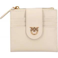 Pinko Compact Leather Women's Wallet - Beige
