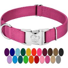 Pets Country Brook Design Vibrant 30+ Nylon Dog Collar 1 Inch Wide - Rose