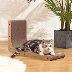 Pets LivingAndHome L Shape Cat Scratching Pad with Ball Toy