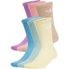 Femme - Multicolore Chaussettes Adidas Crew 6PP Unisexe Chaussettes - Light Blue/Almost Yellow