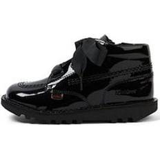 Kickers Boots Children's Shoes Kickers Kick Hi Ribbon Patent Leather School Boot - Black