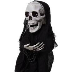 Skeletons Living and Home Halloween Voice-Controlled Skull Ground Plug Ghost Secret Room Haunted House Atmosphere Decoration Props Black One Size