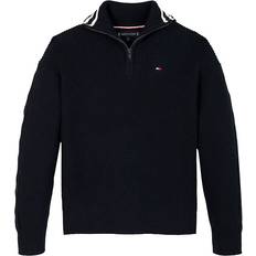 Tommy Hilfiger Quarter-Zip Turtleneck Jumper - Desert Sky