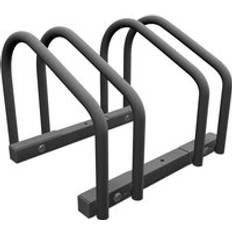 Relaxdays Floor Bike Rack, for Bicycles, Wheel Width up to 60mm, Metal, Outdoor Parking Stand, Garage, Anthracite