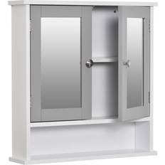White Medicine Cabinets kleankin Bathroom Mirror Cabinet Storage Organiser