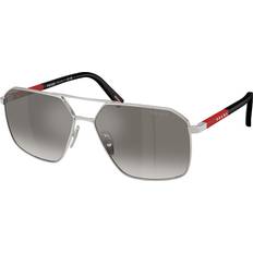Prada Aviator/Cat Eyes - Men Sunglasses Prada Linea Rossa PS A50S Sunglasses - Silver