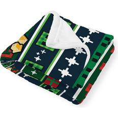 Green Blankets Minecraft Minecraft Bells Sherpa Backed Fleece Blanket - Blankets Green