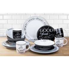 Black Dinner Sets Symple Stuff 16 Piece Dinnerware Service for 4 - Black/White Dinner Set