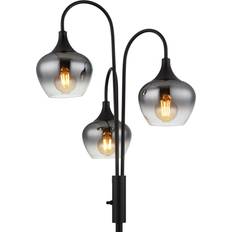 3 Lampor Golvlampor Globo Maxy Smoke/Matt Black Golvlampa 165cm