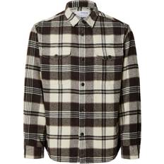 Herre - Skind Skjorter Selected Homme Ternet Overshirt - Beige