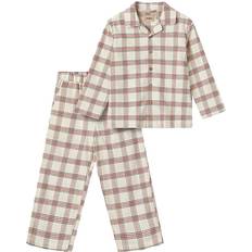 110 - Piger - Økologisk bomuld Pyjamasser Børnetøj Wheat Madison Eggshell Check Pyjamas -