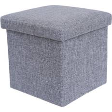 Linen Foot Stools Hampton & Stewart Folding Ottoman Storage Box 3 Size Foot Stool 38cm