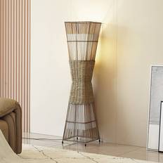 Bamboo Floor Lamps & Ground Lighting Lindby Stehleuchte Jacinto Bambus Höhe 130 cm Bodenlampe