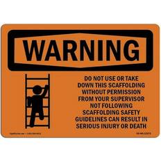 Office Supplies SignMission OSHA Warning Sign 12 x 18 in - Do Not Use or Take Down This Scaffolding