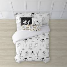 A rayas Ropa de Cama Looney Tunes B&W Black Tablecloth 175 Threads 260 x 240 cm Duvet Cover White