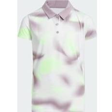 Verde Polo Girls' Allover Print Polo Shirt - Green Spark