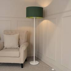 Green Floor Lamps ValueLights Charlie Green Drum Shade 6W with Large 3000K Floor Lamp
