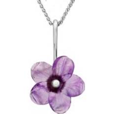 Viola Collane C. W. Sellors Amethyst Tuberose 20mm Pansy Necklace - Silver