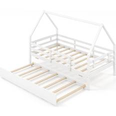 Costway Kids House Bed with Trundle Twin Size