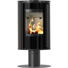 Fireplaces Kratki Steel Stove On Pedestal ERIK 150 5,5 kW Self Closing Door Black