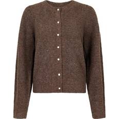 36 - Dame - L Trøjer Neo Noir Nuna Knit Cardigan - Brown Melange