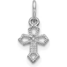 White Gold Charms & Pendants 10K White Gold Passion Cross Charm