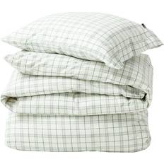 Lexington Checked Lyocell/Cotton Bedding Set Duvet Cover Green, White (220x220cm)