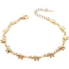 Bracelets Nexxtten Gold tone gold plated metal elephant lobster claw bracelet xpe2648-gld