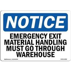 Office Supplies SignMission Emergency Exit Material Handling Must Go Sign 12.0 H x 18.0 W x 0.1 D