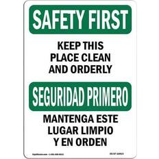 Office Supplies SignMission OSHA Safety First Sign 12 x 18 in - 18" H x 12" W x 0.1" D