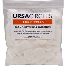 Blanc Protections de microphone Ursa Fur Circles for Lavalier Microphones, 100-Pack White