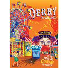 Fanattik Derry Fairground A3 Print - Orange Framed Art