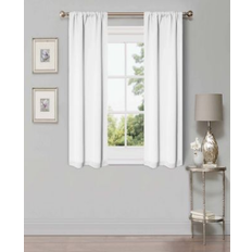 Superior Solid Classic Modern Wrinkle Resistant Curtain Set 26" x 63"