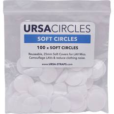 White Microphone Protections Ursa Soft Cover Circles for Lavalier Microphones, 100-Pack White