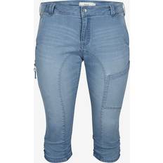 Zizzi Byxor & Shorts Zizzi Caprijeans Slim Fit - Blå