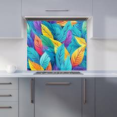 Splash Guards Bright Colourful Leaves Kitchen Splashback W700mm x H750mm Splash Guard