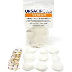 Blanc Protections de microphone Ursa Fur Circles for Lavalier Microphones, 9-Pack White