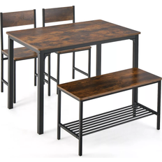 Costway KEBAY737CFA18551 Brown Dining Set 27.5x16.9" 4pcs