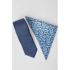 Blue Ties Burton Navy Tie and Ditsy Pocket Square