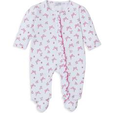 Kissy Kissy Baby Bow Floral Print Zip Footie - Pink