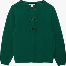 Green Cardigans Children's Clothing Trotters Velvet Bow Cardigan - Green