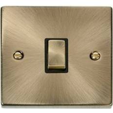 SE Home Antique Brass 1 Gang 20A Ingot DP Switch