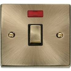 Black Wall Switches SE Home Antique Brass 1 Gang 20A DP Switch