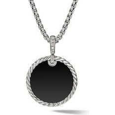 Jewelry David Yurman Sterling Silver Dy Elements Disc Pendant with Black Onyx, Mother-of-Pearl & Diamonds (OS)