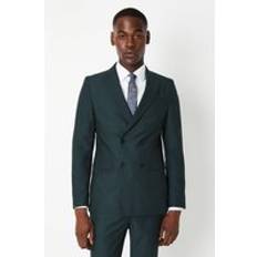 Green - Men Suits Burton Slim Fit Suit Db Blazer - Dark Green