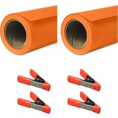 Fondos de Foto Savage 26"x36' Widetone Seamless Background Paper Orange 2-Pack with Clamps