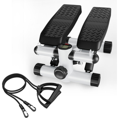 Steppers Bed Bath & Beyond Stair Stepper with Resistance Bands Mini Stepper Hydraulic Fitness Stepper 330lbs Capacity 16 x 12 x 14 IN White (16 x 12 x 14 IN)