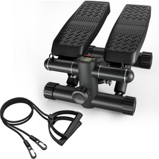 Steppers Bed Bath & Beyond Stair Stepper with Resistance Bands Mini Stepper Hydraulic Fitness Stepper 330lbs Capacity 16 x 12 x 14 IN Black (16 x 12 x 14 IN)