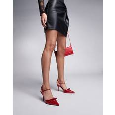 Red - Women Heels & Pumps River Island Slingback Heel Bow Detail - Red